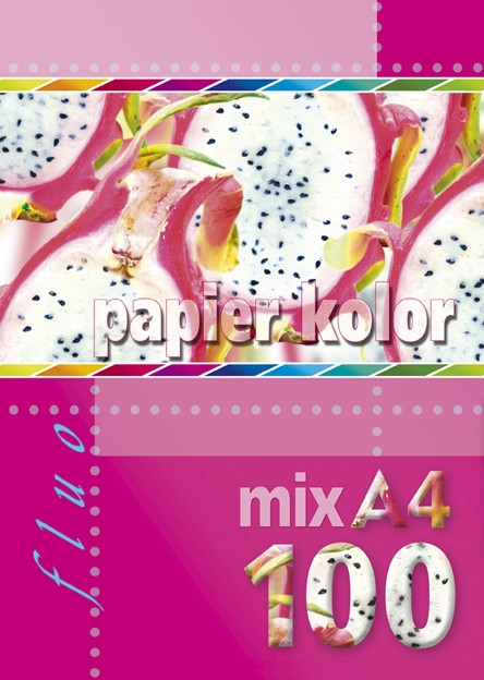 Papier ksero A4 80g 100ark. mix 5 kolorów fluorescencyjnych